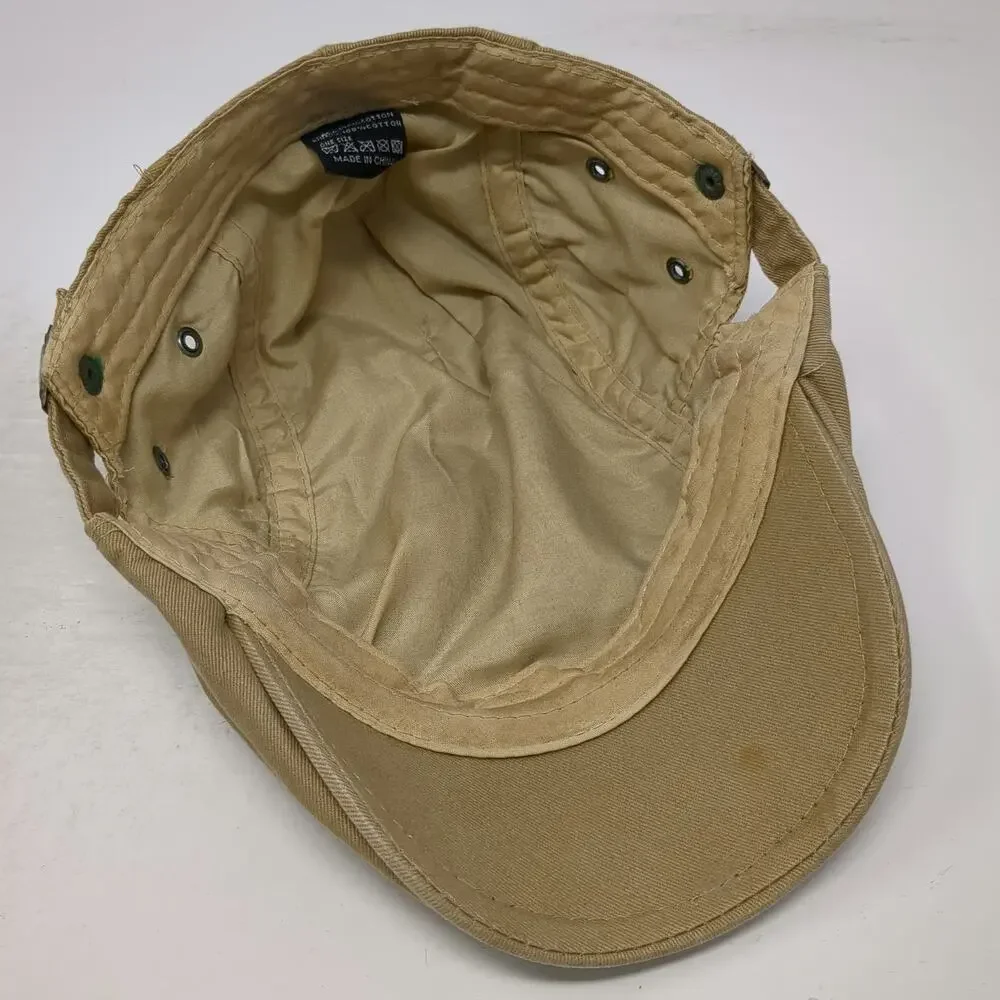 KB Ethos Newsboy Cap Brown One Size Wings Patch Anchor Skull Hat Slideback Twill